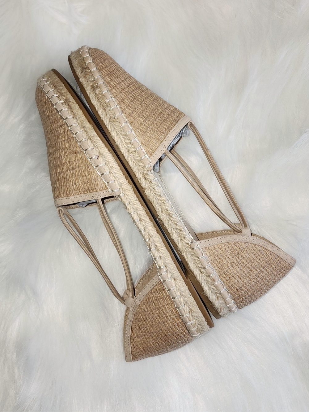 Eileen Fisher Espadrille Flat Natural Tan Straw Slip On NWOT 8 - Picture 9 of 12
